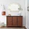 Exclusive Home Decorators Collection Bradstone 3 Door Walnut Brown Wood Storage Console