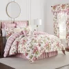 Waverly forever Peony 4-Piece Berry Floral Cotton King Comforter Set