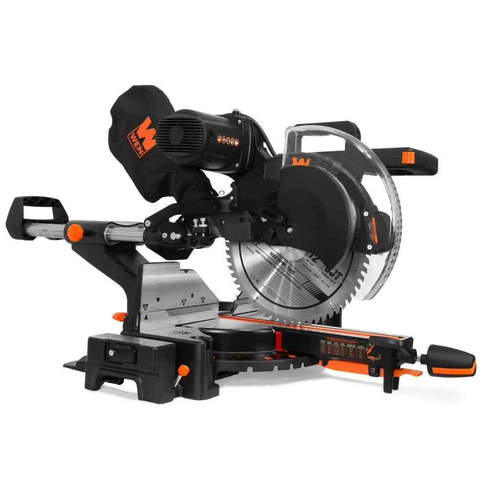 WEN MM1214T 12 in. 15 Amp Dual Bevel Sliding Compound Miter Saw with Laser