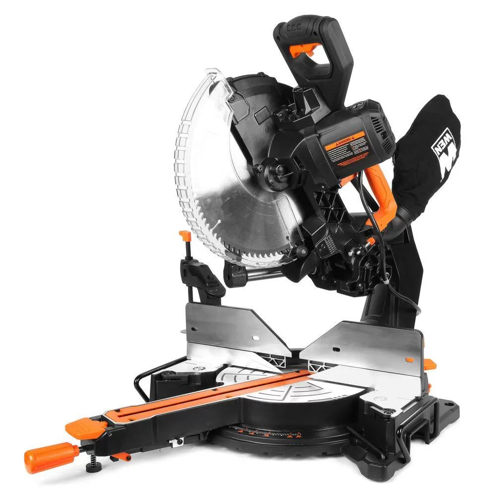 WEN MM1215 15-Amp 12-Inch Dual Bevel Sliding Compound Miter Saw with LED Cutline