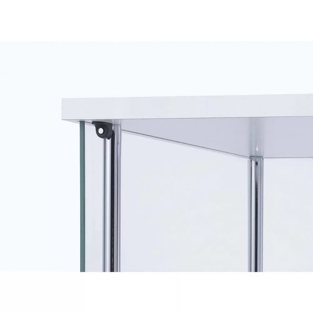 Coaster Home Furnishings White and Clear Curio Cabinet with 4 Glass Shelves