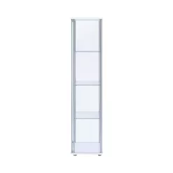 Coaster Home Furnishings White and Clear Curio Cabinet with 4 Glass Shelves