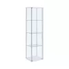 Coaster Home Furnishings White and Clear Curio Cabinet with 4 Glass Shelves