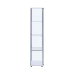 Coaster Home Furnishings White and Clear Curio Cabinet with 4 Glass Shelves