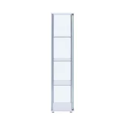 Coaster Home Furnishings White and Clear Curio Cabinet with 4 Glass Shelves
