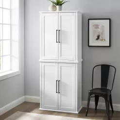 CROSLEY FURNITURE Bartlett White Tall Food Pantry