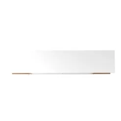 Manhattan Comfort Utopia 70 in. White Gloss and Maple Cream Composite TV Stand Fits TVs Up to 65 in. with Cable Management