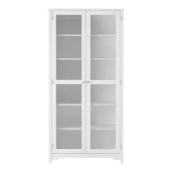 Home Decorators Collection Bradstone 72 in. White Bookcase with Glass Doors