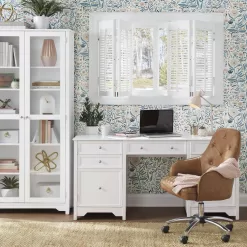 Home Decorators Collection Bradstone 72 in. White Bookcase with Glass Doors