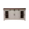 Martin Svensson Home Toas White Metal TV Stand Fits TVs Up to 70 in. with Adjustable Shelves