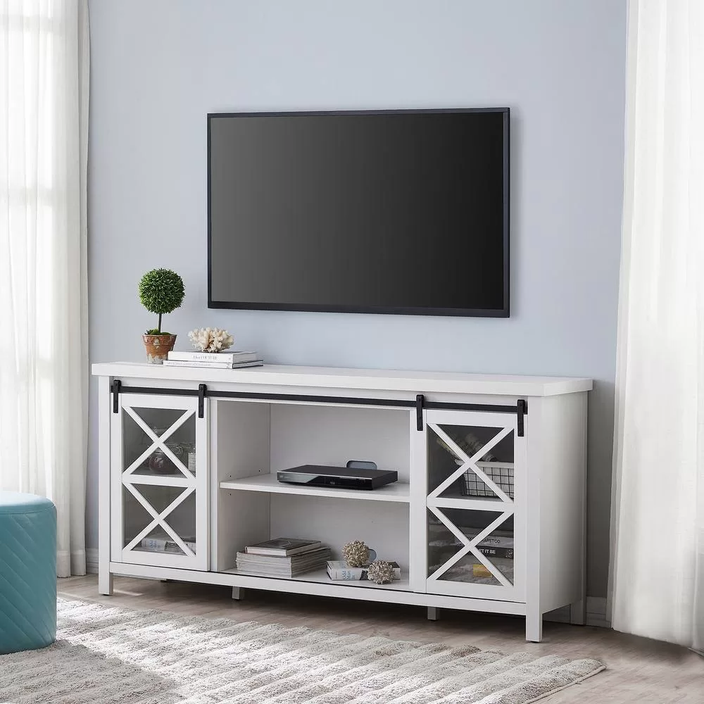 Meyer&Cross Clementine 68 in. White TV Stand Fits TV's up to 80 in.