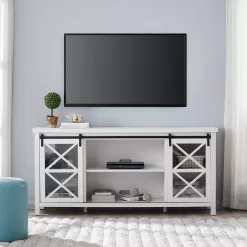 Meyer&Cross Clementine 68 in. White TV Stand Fits TV's up to 80 in.