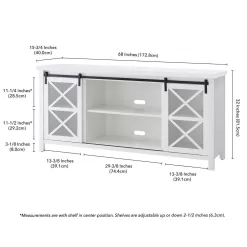 Meyer&Cross Clementine 68 in. White TV Stand Fits TV's up to 80 in.
