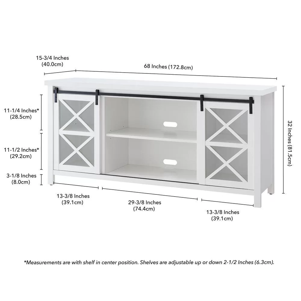 Meyer&Cross Clementine 68 in. White TV Stand Fits TV's up to 80 in.