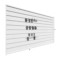 Proslat 33004 PVC Slatwall 8 ft. x 4 ft. White Sports Bundle (12-Piece)