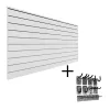 Proslat 33008 PVC Slatwall 8 ft. x 4 ft. White Hook Kit Bundle (20-Piece)