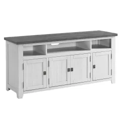 Martin Svensson Home Foundry 65 in. White Stain with Grey Top Solid Wood TV Stand Fits TV's up to 70 in.