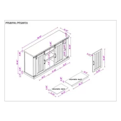 FESTIVO 68 in. White TV Stand for TVs Up to 70 in.