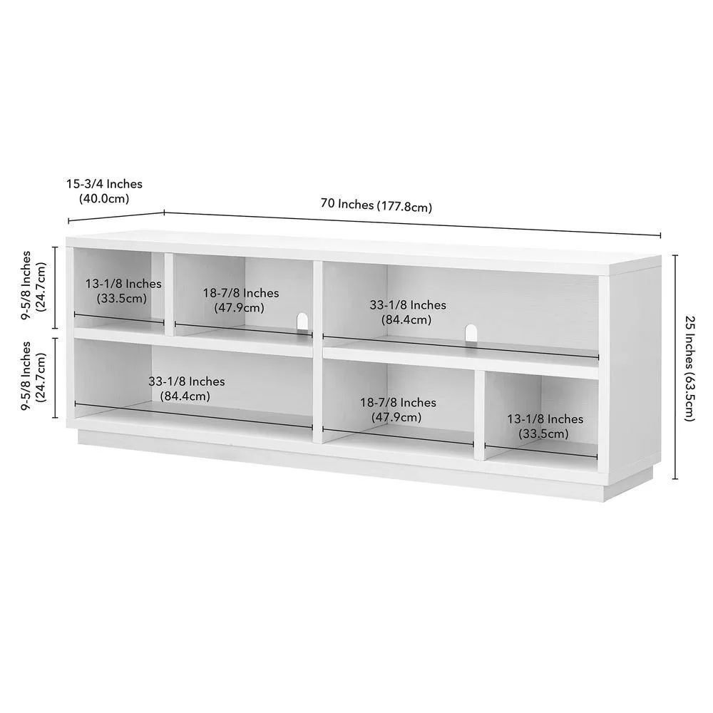 Meyer&Cross Bowman 70 in. White TV Stand Fits TV's up to 75 in.
