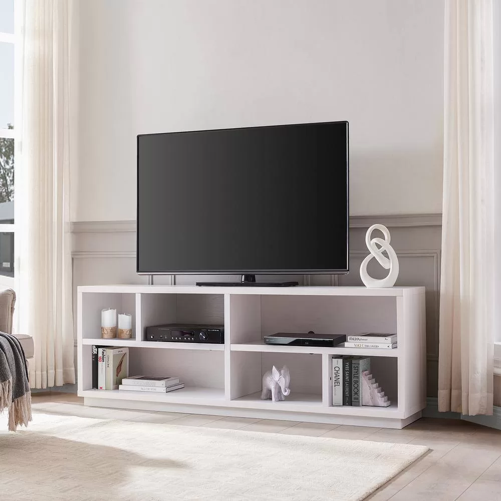 Meyer&Cross Bowman 70 in. White TV Stand Fits TV's up to 75 in.