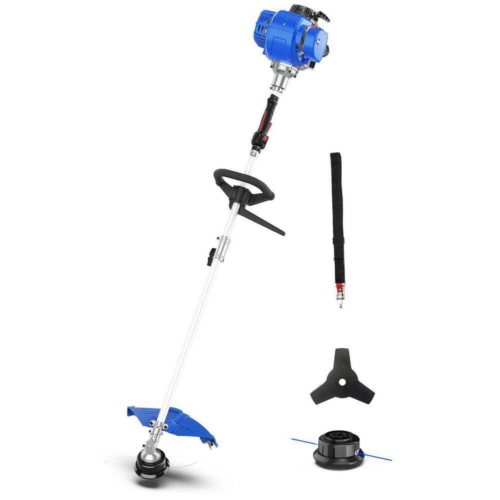 WILD BADGER POWER WBP31BCF 31 cc Gas 4-Stroke 2-in-1 Straight Shaft Grass Hand Held Trimmer with Brush Cutter Blade and Bonus Harness