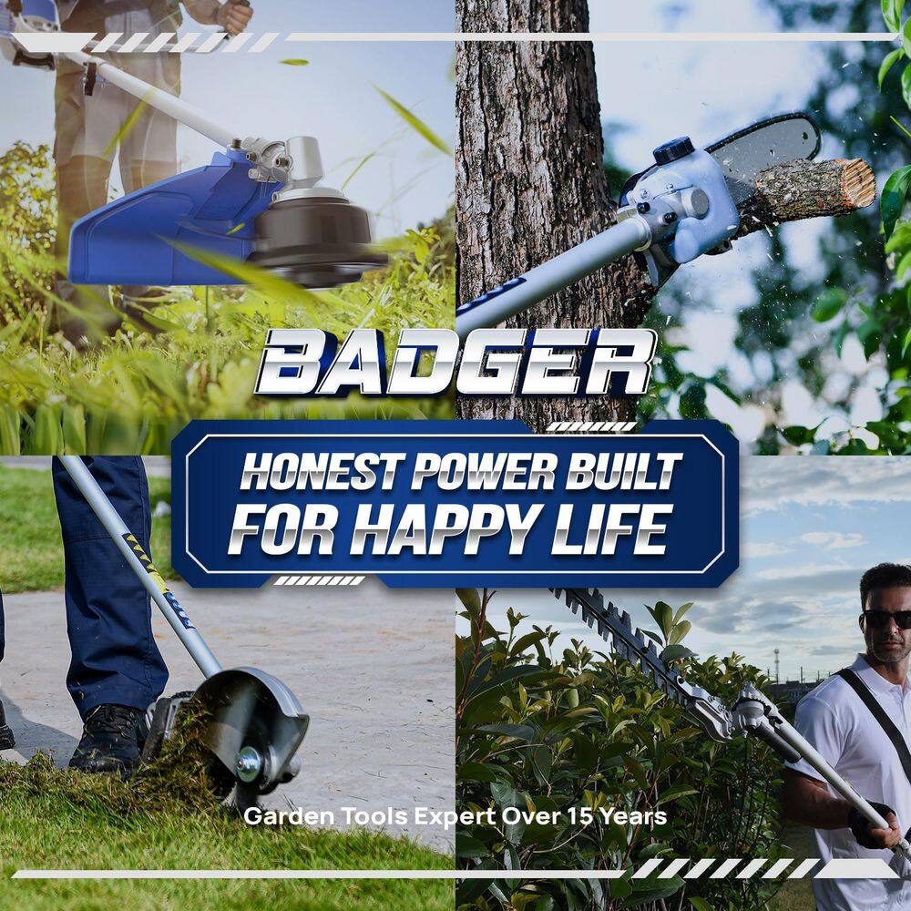 WILD BADGER POWER WBP31BCF 31 cc Gas 4-Stroke 2-in-1 Straight Shaft Grass Hand Held Trimmer with Brush Cutter Blade and Bonus Harness - Image 2