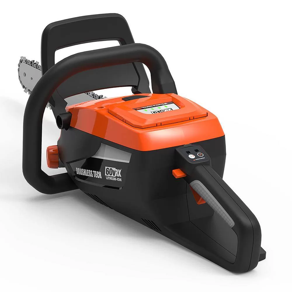 YARD FORCE YF60vRX-HHC7 60-Volt Cordless 2.5 Ah Lithium-Ion Leaf Blower, Chainsaw, Battery and Charger Combo Kit (4-Tool)