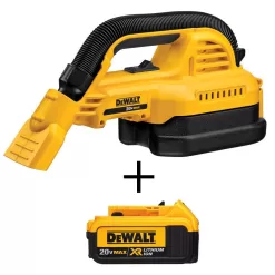 DEWALT DCV517BW204 20V MAX Cordless 1/2 Gal. Wet/Dry Portable Vacuum and (1) 20V MAX XR Premium Lithium-Ion 4.0Ah Battery
