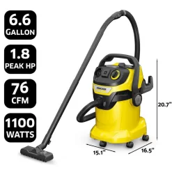 Karcher 1.628-311.0 WD 5/P Multi-Purpose 6.6 Gal. Wet/Dry Shop Vacuum Cleaner with Attachments and Blower Feature - 2022 Edition