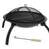 Fire Sense 22-in W Black Steel Wood-Burning Fire Pit