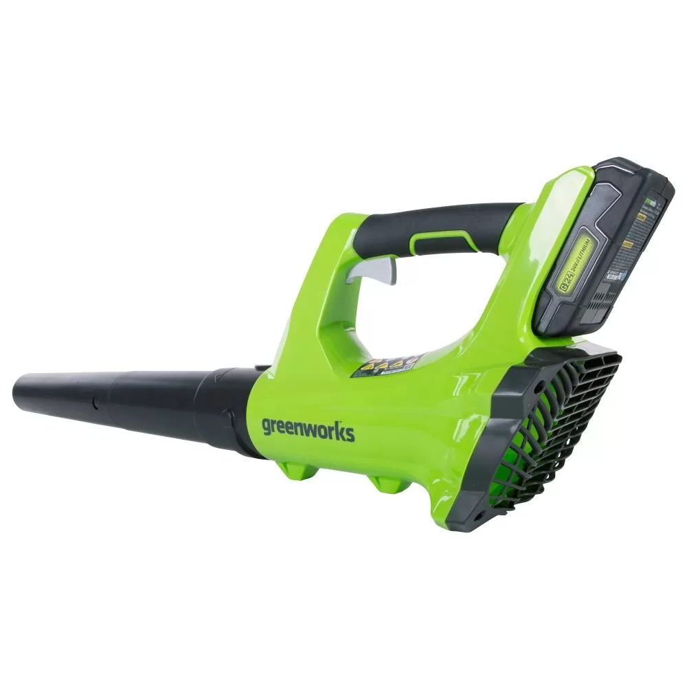 Greenworks 24-volt 330-CFM 100-MPH Battery Handheld Leaf Blower (Battery Included)