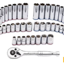 Kobalt 129-Piece Standard (SAE) and Metric Polished Chrome Mechanics Tool Set with Hard Case