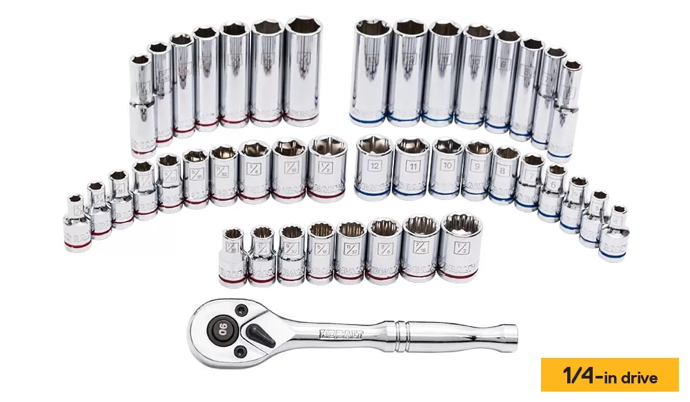 Kobalt 129-Piece Standard (SAE) and Metric Polished Chrome Mechanics Tool Set with Hard Case