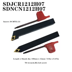 Indexable Lathe Turning Tool,1/2'' Shank 7 Pieces Carbide Turning Tool Set,Metal Lathe Tools Holder