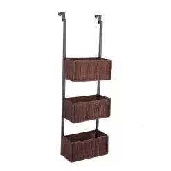 Boston Loft Furnishings Covington 12-in W x 38.25-in H x 8.25-in D Black/Espresso Wicker Basket