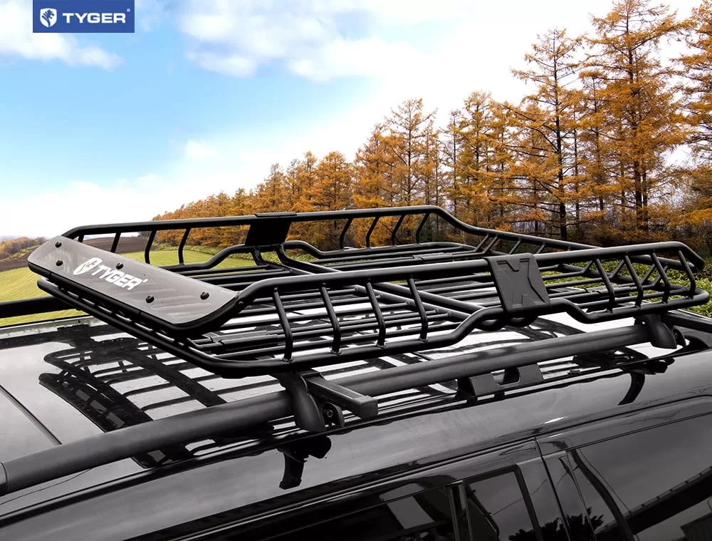Tyger Auto TG-RK1B942B Heavy Duty Roof Mounted Cargo Basket Rack | L57.5" x W41.7" x H6.3"