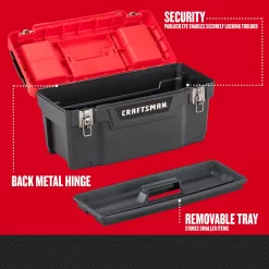 CRAFTSMAN 25-in Multiple Colors/Finishes Plastic Lockable Tool Box
