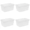 Sterilite Corporation 4-Pack Large 22.5-Gallons (90-Quart) Clear Tote with Latching Lid