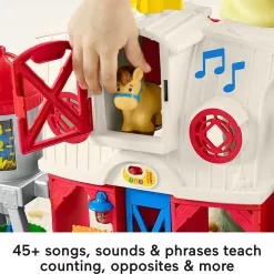 Fisher-Price Little People Caring for Animals Farm Playset with Smart Stages Learning Content for Toddlers and Preschool Kids