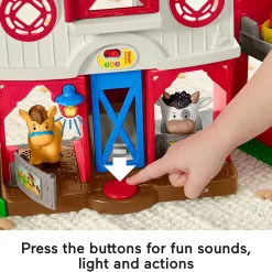 Fisher-Price Little People Caring for Animals Farm Playset with Smart Stages Learning Content for Toddlers and Preschool Kids
