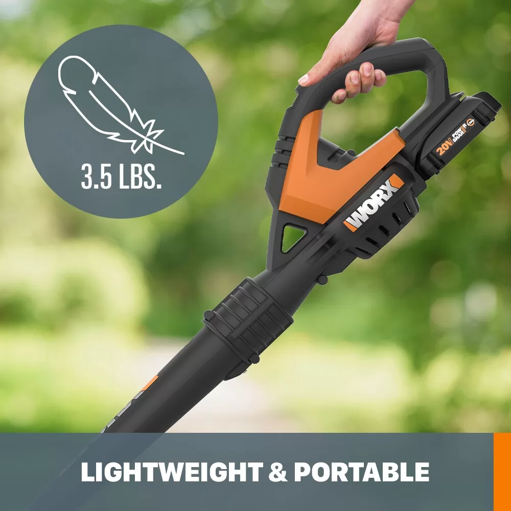 WORX 20-volt Max 80-CFM 120-MPH Battery Handheld Leaf Blower (Battery and Charger Not Included)