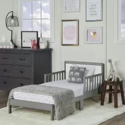 Dream On Me Brookside Toddler Bed Steel Grey White