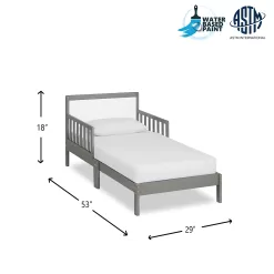 Dream On Me Brookside Toddler Bed Steel Grey White