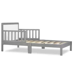 Dream On Me Brookside Toddler Bed Steel Grey White