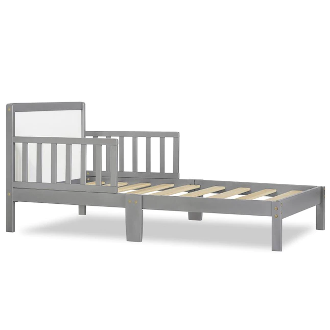 Dream On Me Brookside Toddler Bed Steel Grey White