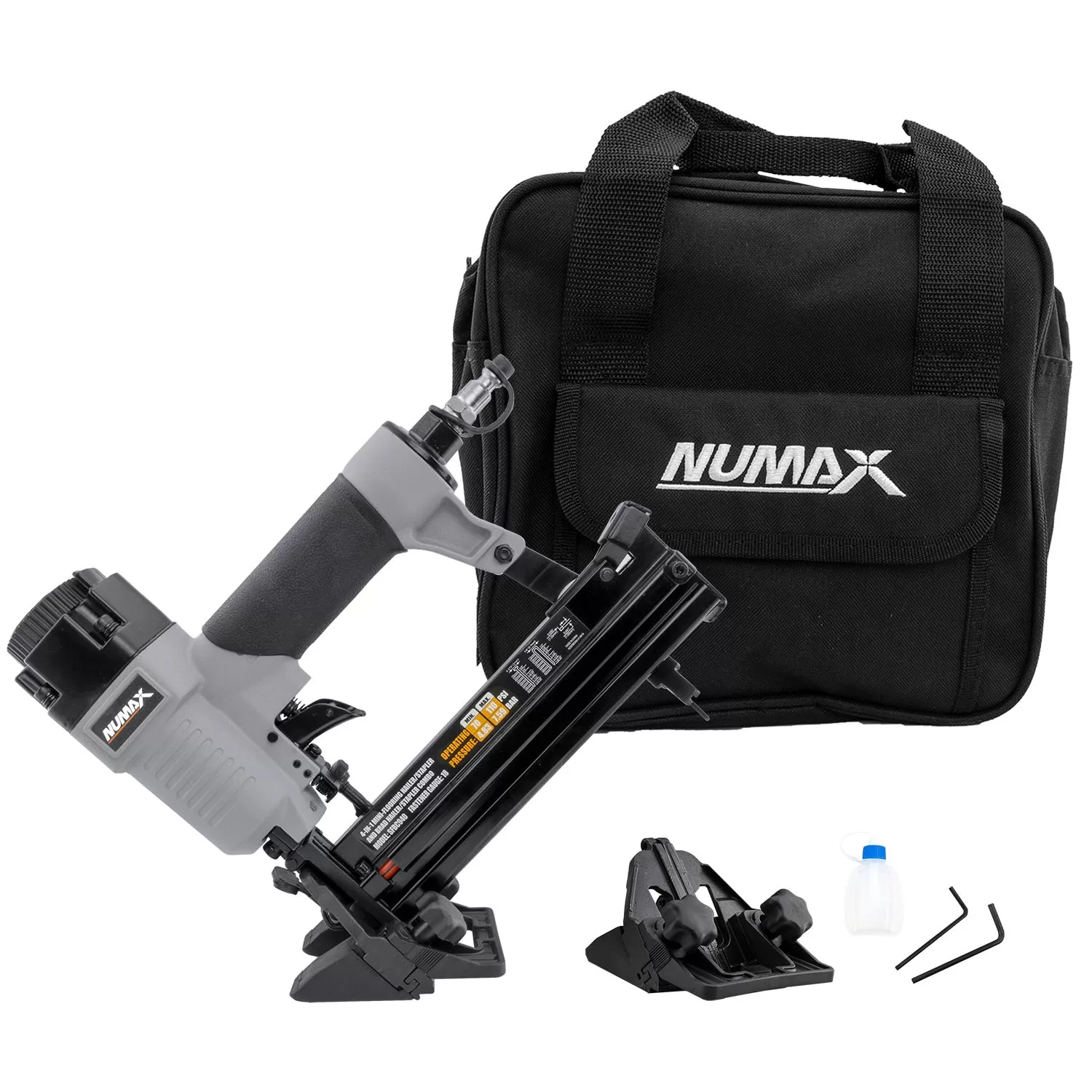 Numax 4-In-1 mini nailer and stapler with canvas bag 1.62-in 18-Gauge Pneumatic Flooring Nailer