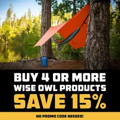 Wise Owl Outfitters Camping Hammock, Charcoal & Red
