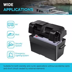 Renogy 12V 100Ah Deep Cycle AGM Battery w/Battery Box for RV, Solar Marine and Off-grid Applications