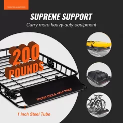 BENTISM Roof Rack Cargo Basket 200 LBS Capacity 46"x36"x4.5" Heavy Duty Car Top Holder for SUV Truck