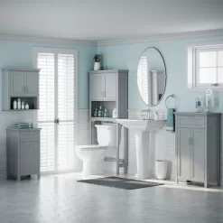 RiverRidge Somerset 22.81-in W x 24.5-in H x 7.88-in D Gray Bathroom Wall Cabinet